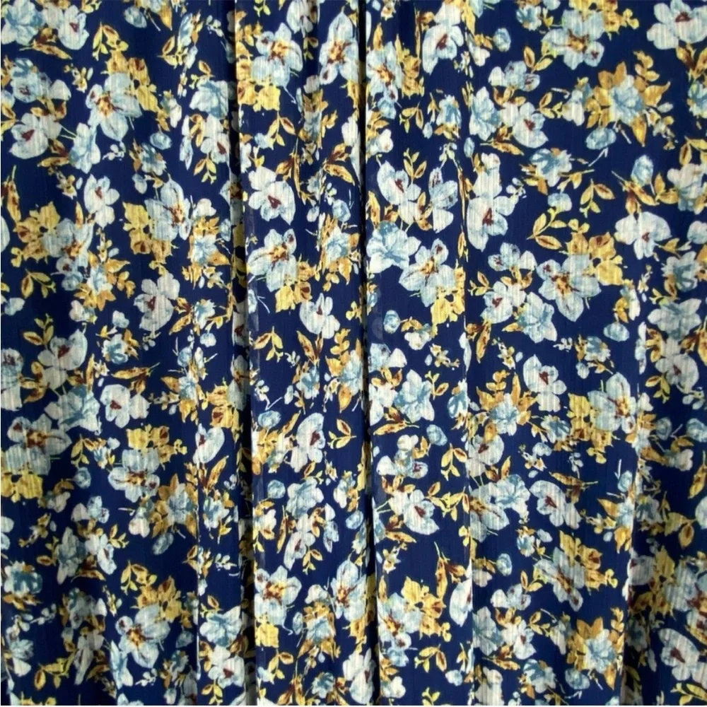 1. State Blue Floral Halter Tiered Smocked Spring Cottagecore Dress Blue XLarge - Picture 9 of 16